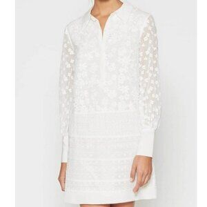 Joie Jamari Embroidered Lace Porcelain Dress White Floral Embroidered Boho Dress